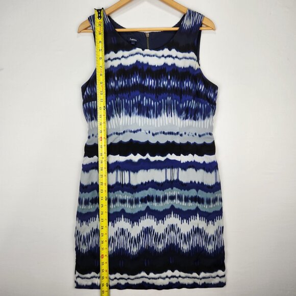 Reitmans Blue, Black & Silver Sleeveless Summer Dress – Size 9 - Picture 7 of 13